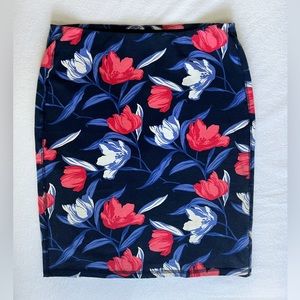 Navy Floral Pencil Skirt Old Navy (Size S)